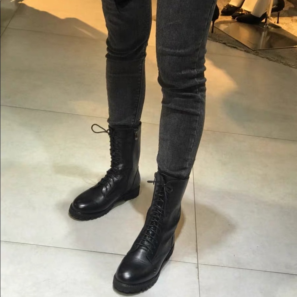 Brand New Leather Lace Up Combat Boots